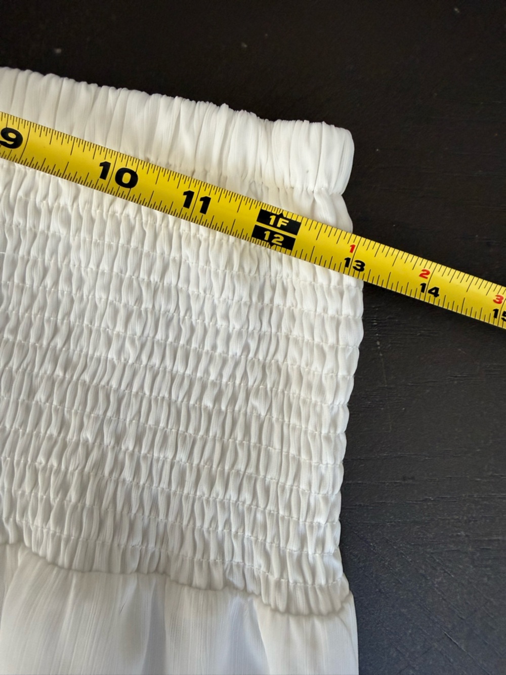 Women’s White Smocked Waist Tiered Maxi Skirt Size Medium Boho Summer Long - Picture 11 of 15